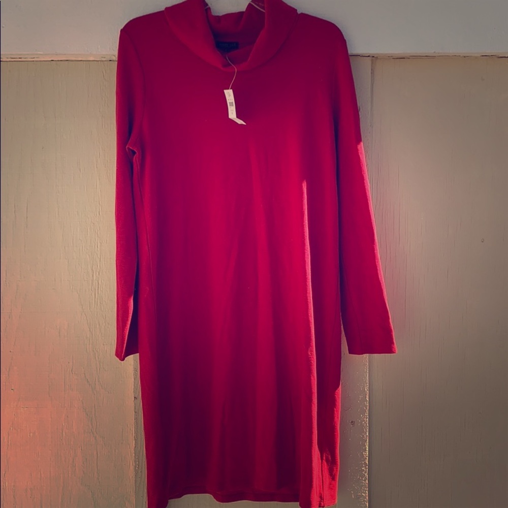 J. Jill Red Cowl Neck Dress